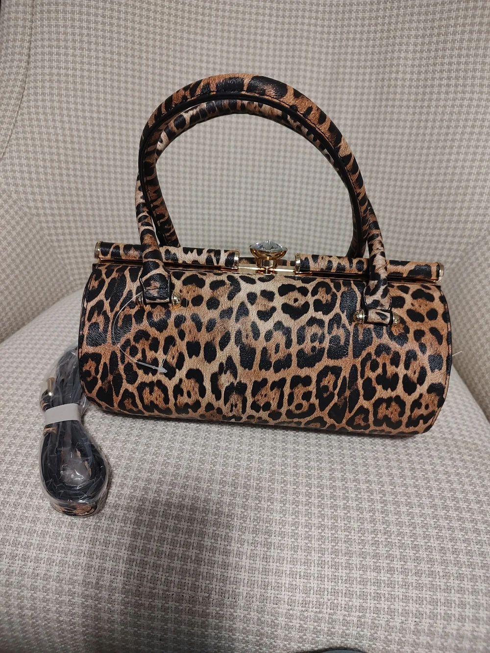 unbranded vegan leather leopard print barrel/tumbler